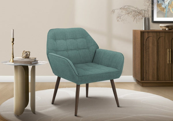 English Elm Accent Chair Light Grey Upholstered Seat Walnut Metal Legs Modern Living Room Turquoise B2710P558683