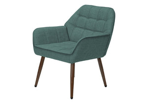 English Elm Accent Chair Light Grey Upholstered Seat Walnut Metal Legs Modern Living Room Turquoise B2710P558683