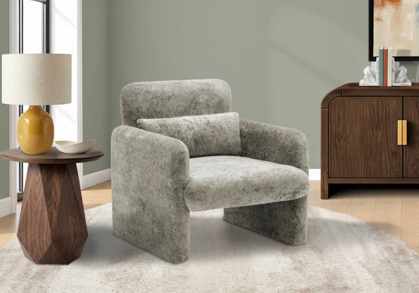 English Elm Accent Chair Soft Fabric Upholstered Foam Cushioned Seat for Living Room or Bedroom Grey B2710P558685