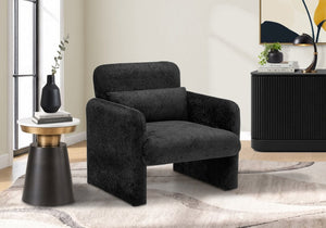 English Elm Accent Chair Soft Fabric Upholstered Foam Cushioned Seat for Living Room or Bedroom Black B2710P558686
