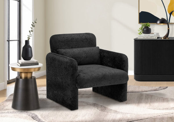 English Elm Accent Chair Soft Fabric Upholstered Foam Cushioned Seat for Living Room or Bedroom Black B2710P558686