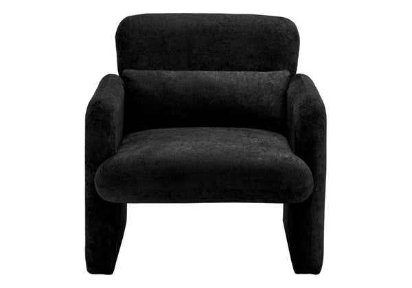 English Elm Accent Chair Soft Fabric Upholstered Foam Cushioned Seat for Living Room or Bedroom Black B2710P558686