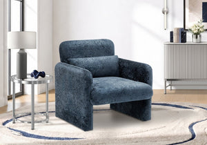 English Elm Accent Chair Soft Fabric Upholstered Foam Cushioned Seat for Living Room or Bedroom Blue B2710P558687