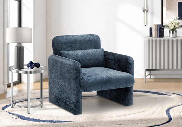 English Elm Accent Chair Soft Fabric Upholstered Foam Cushioned Seat for Living Room or Bedroom Blue B2710P558687