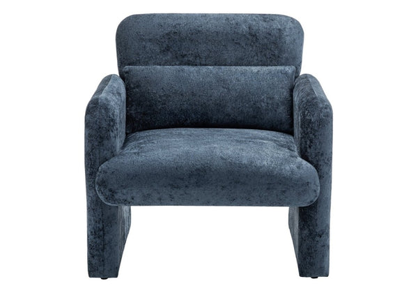 English Elm Accent Chair Soft Fabric Upholstered Foam Cushioned Seat for Living Room or Bedroom Blue B2710P558687