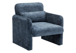 English Elm Accent Chair Soft Fabric Upholstered Foam Cushioned Seat for Living Room or Bedroom Blue B2710P558687