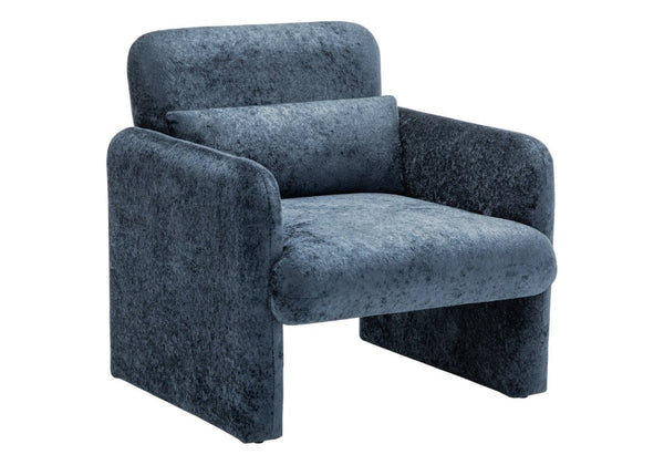 English Elm Accent Chair Soft Fabric Upholstered Foam Cushioned Seat for Living Room or Bedroom Blue B2710P558687