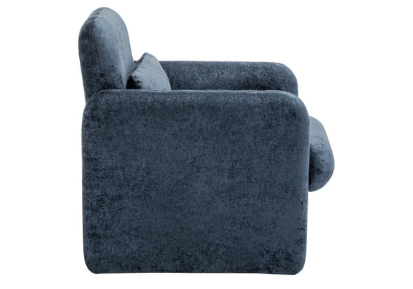 English Elm Accent Chair Soft Fabric Upholstered Foam Cushioned Seat for Living Room or Bedroom Blue B2710P558687