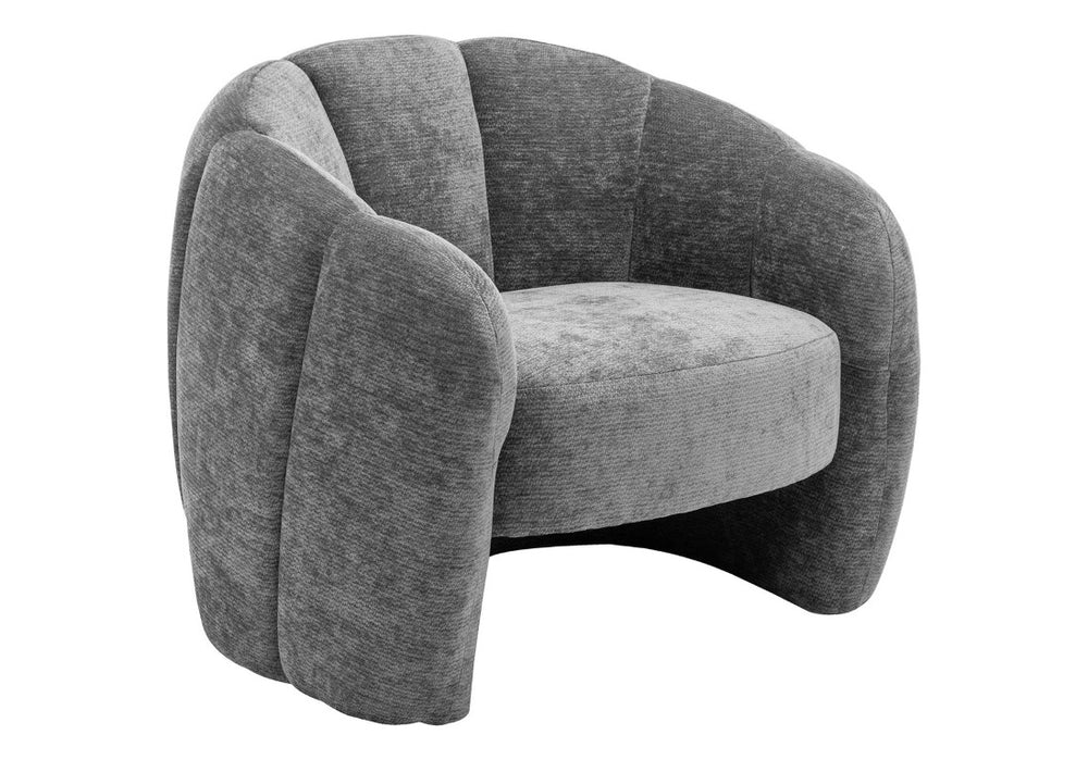 English Elm Accent Chair Modern Dark Grey Fabric with Spring Coil Cushioned Seat for Living Room B2710P605453