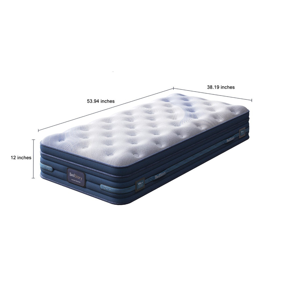 English Elm Bedstory Spine Align Hybrid Twin Mattress Gel Foam Coils Cooling Firm Support B2716P525064