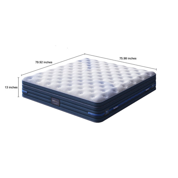 English Elm Bedstory Spine Align King Hybrid Mattress Firm Gel Foam Coils Cooling Sleep B2716P525100