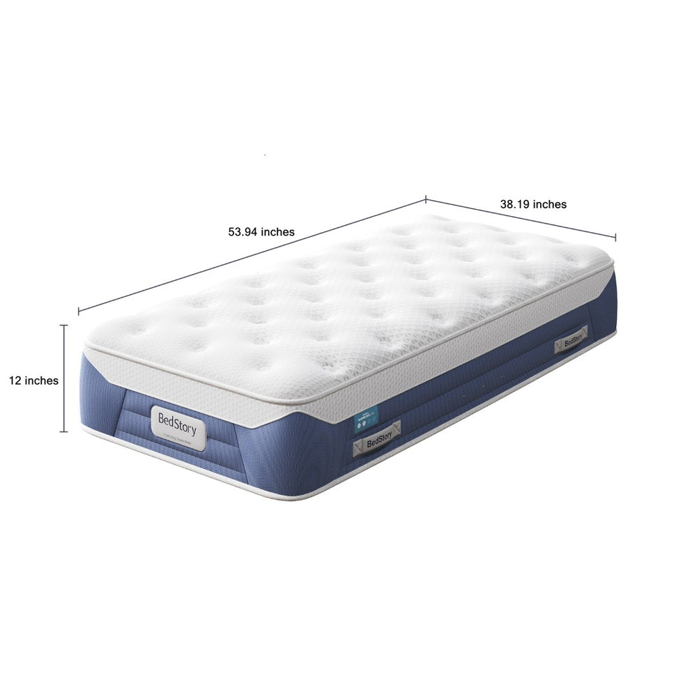 English Elm Bedstory Glacier Cool Hybrid Mattress Twin Plush Knit Cover Airflow Foam Layers B2716P526099