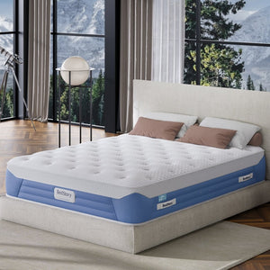 English Elm Bedstory Glacier Cool Hybrid Mattress Twin Plush Knit Cover Airflow Foam Layers B2716P526099