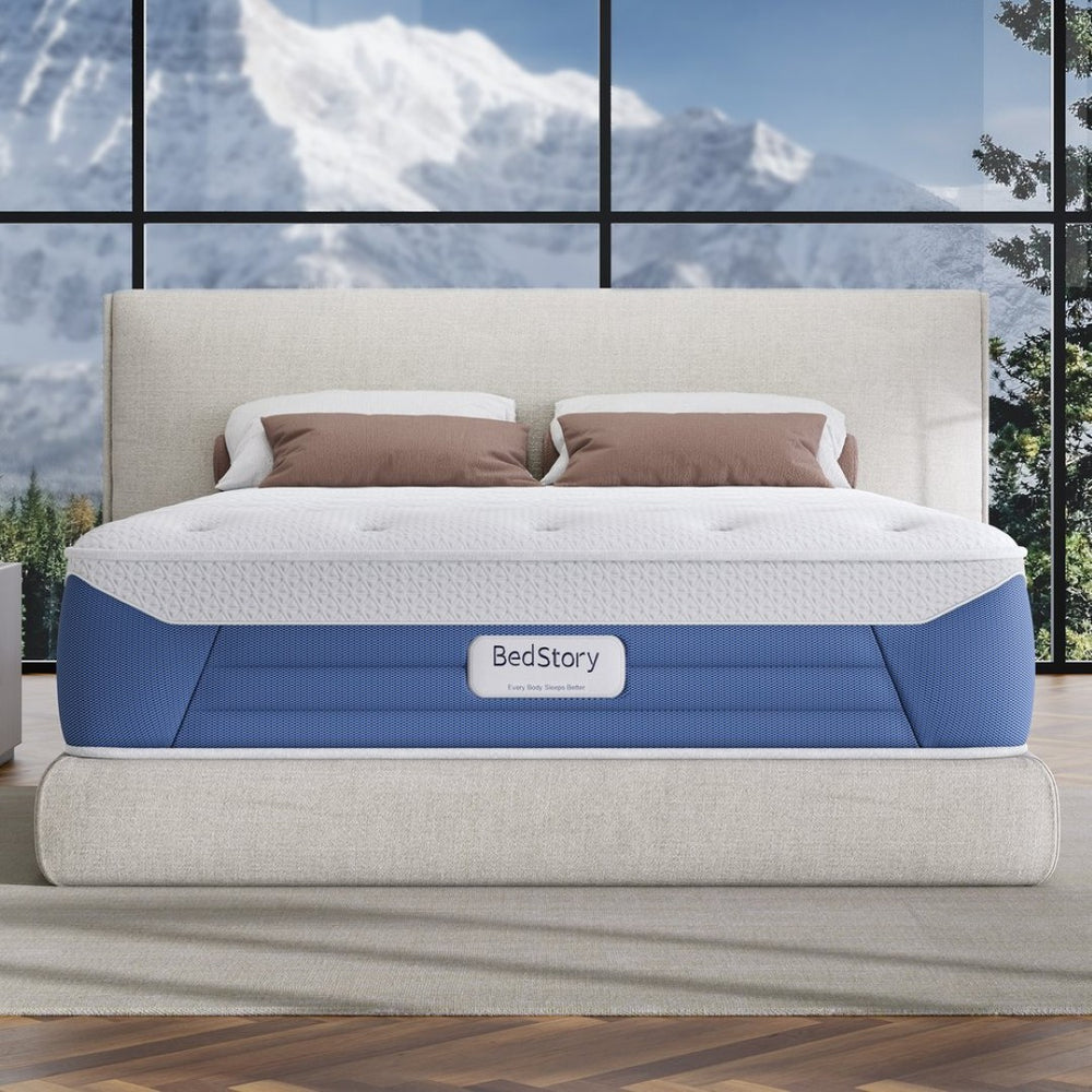 English Elm Bedstory Glacier Cool Pro Plush Hybrid Mattress with Airflow Foam for Hot Sleepers B2716P526135