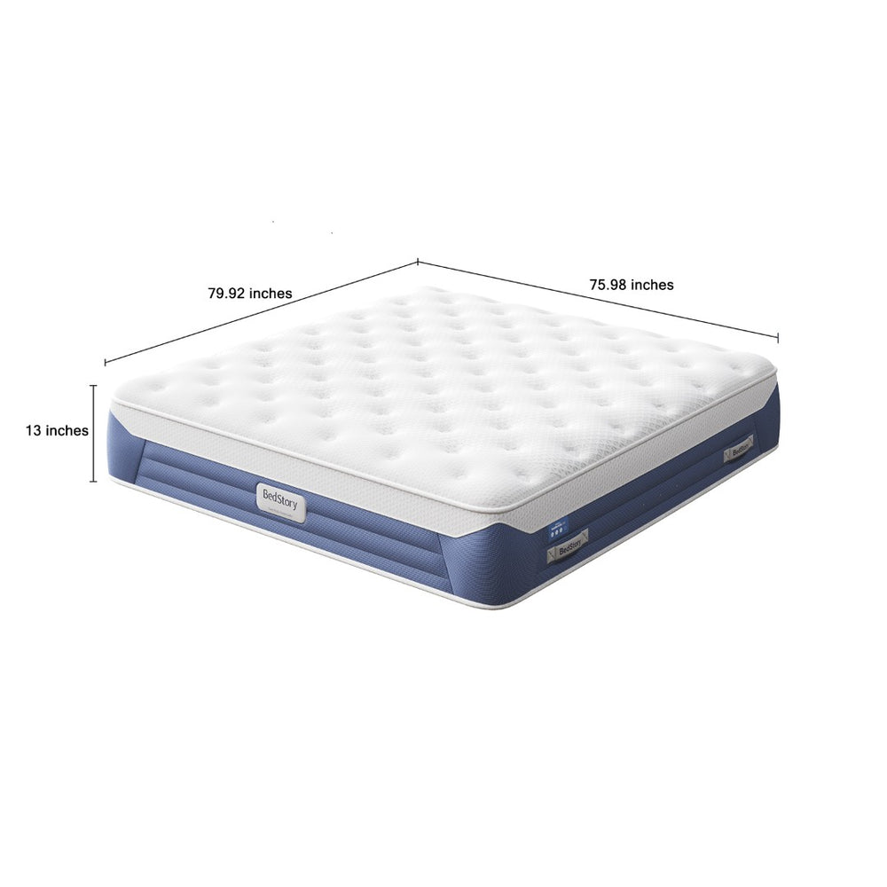 English Elm Bedstory Glacier Cool Pro King Plush Hybrid Mattress with Airflow Foam for Hot Sleepers B2716P526164
