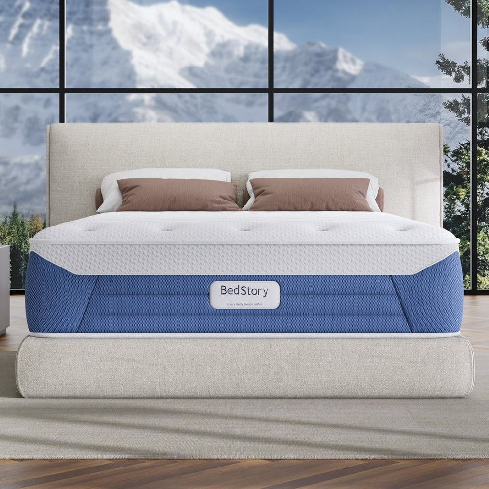 English Elm Bedstory Glacier Cool 14 Inch Plush Hybrid Mattress for Hot Sleepers with Airflow Core B2716P526175