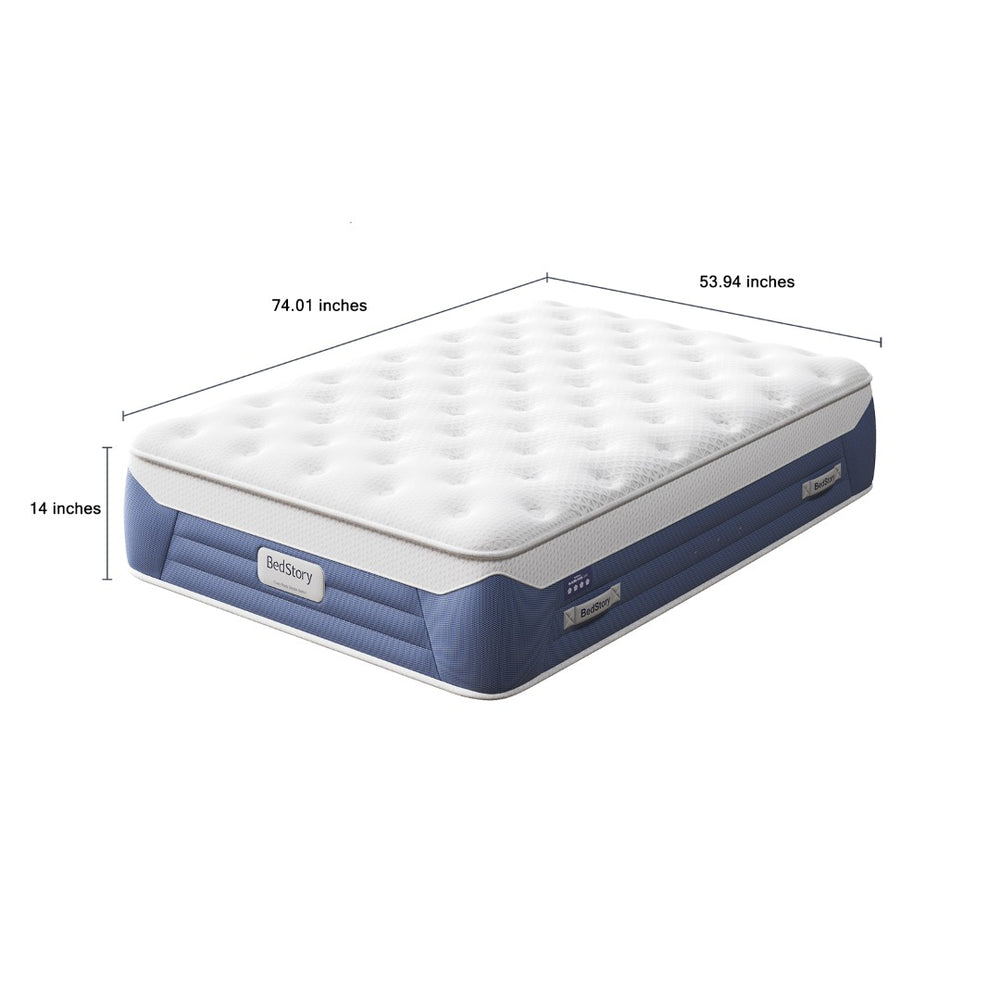 English Elm Bedstory Glacier Lux Plush Hybrid Full Mattress Cool Knit Cover Airflow Comfort Foam B2716P526178