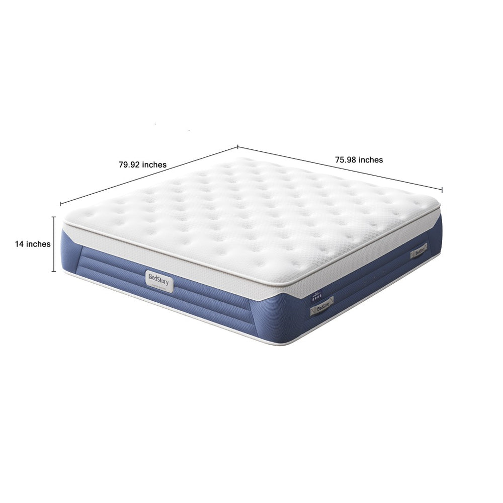 English Elm Bedstory Glacier Cool Plush Hybrid King Mattress with Airflow Foam for Hot Sleepers B2716P526183