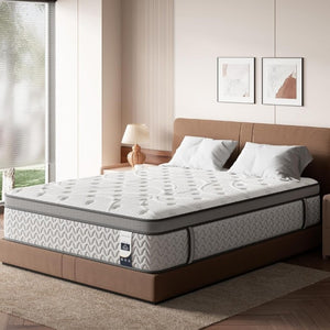 English Elm 10 Inch Twin Hybrid Mattress Zoned Pocket Springs Cooling Euro Top Back Relief B2716P548663