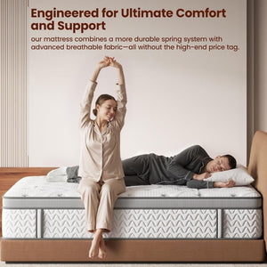 English Elm 10 Inch Twin Hybrid Mattress Zoned Pocket Springs Cooling Euro Top Back Relief B2716P548663