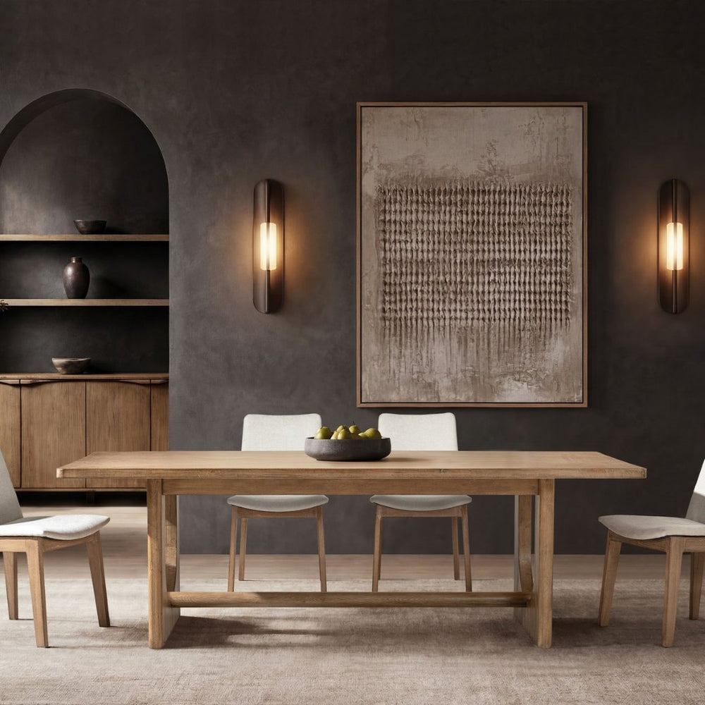English Elm Turnkey Reclaimed Pine Farmhouse Dining Table Seats Ten with Sculptural Base B2719P509069