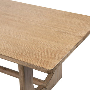 English Elm Turnkey Reclaimed Pine Farmhouse Dining Table Seats Ten with Sculptural Base B2719P509069