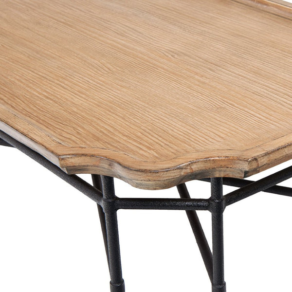 English Elm Foundry Reclaimed Pine Tray Top Coffee Table with Iron Base for Large Living Rooms B2719P509070