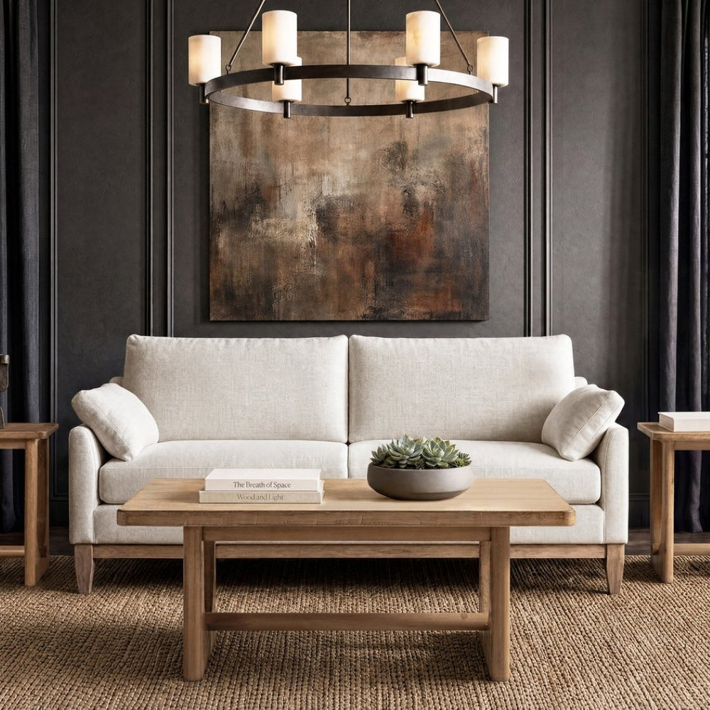 English Elm Turnkey Reclaimed Pine Trestle Coffee Table Rustic Farmhouse Living Room Centerpiece B2719P509071