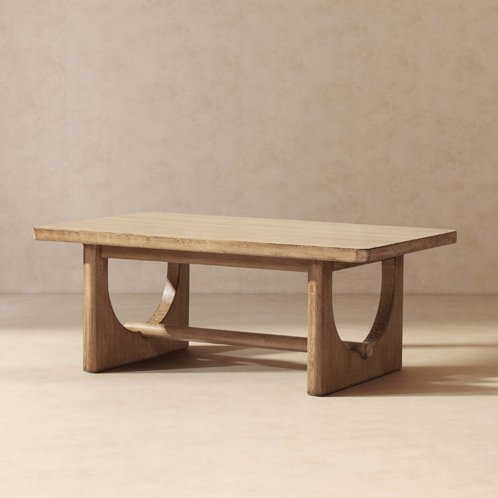 English Elm Turnkey Reclaimed Pine Trestle Coffee Table Rustic Farmhouse Living Room Centerpiece B2719P509071