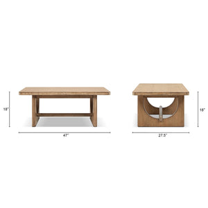 English Elm Turnkey Reclaimed Pine Trestle Coffee Table Rustic Farmhouse Living Room Centerpiece B2719P509071