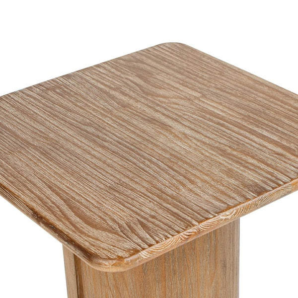 English Elm Sonoma Reclaimed Pine Pedestal End Table Rustic Organic Square Top for Living Room B2719P509072
