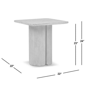 English Elm Sonoma Reclaimed Pine Pedestal End Table Rustic Organic Square Top for Living Room B2719P509072