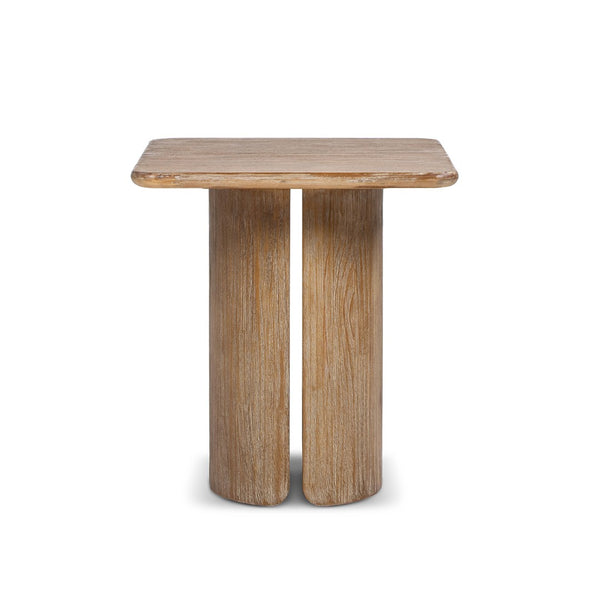 English Elm Sonoma Reclaimed Pine Pedestal End Table Rustic Organic Square Top for Living Room B2719P509072
