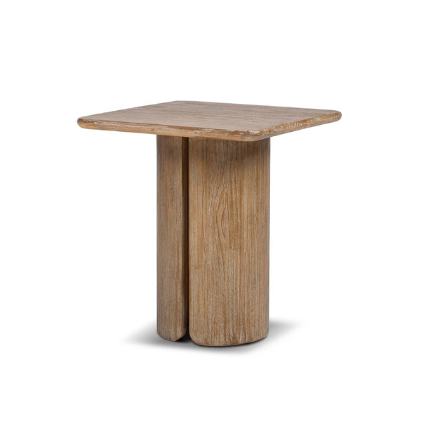 English Elm Sonoma Reclaimed Pine Pedestal End Table Rustic Organic Square Top for Living Room B2719P509072
