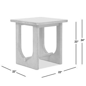 English Elm Turnkey Reclaimed Pine Square Side Table Trestle Base Rustic Organic Living Room Accent B2719P509073