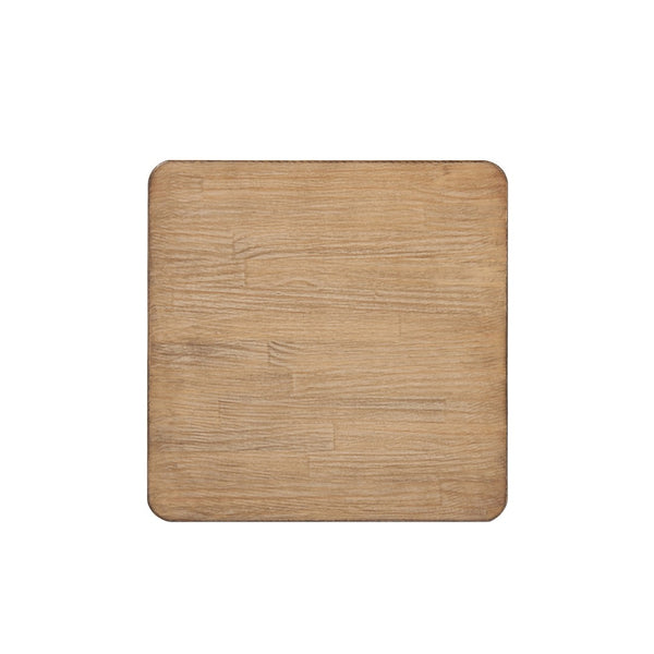 English Elm Turnkey Reclaimed Pine Square Side Table Trestle Base Rustic Organic Living Room Accent B2719P509073