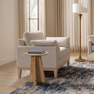 English Elm Clarence Reclaimed Pine Pedestal End Table Rustic Organic Accent for Living Room B2719P509075