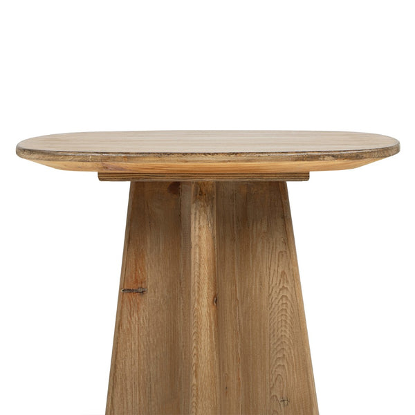 English Elm Clarence Reclaimed Pine Pedestal End Table Rustic Organic Accent for Living Room B2719P509075