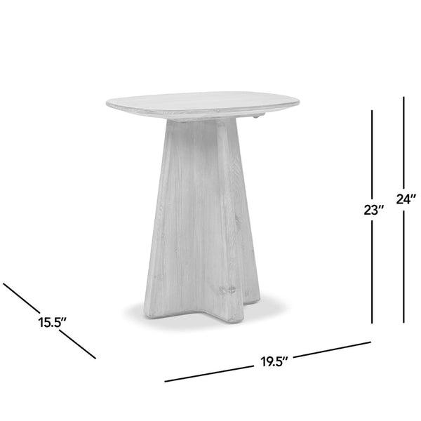 English Elm Clarence Reclaimed Pine Pedestal End Table Rustic Organic Accent for Living Room B2719P509075