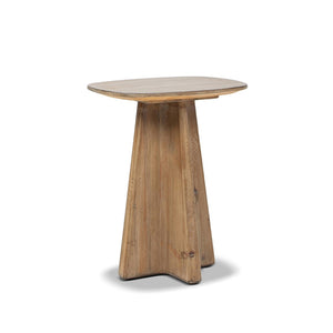 English Elm Clarence Reclaimed Pine Pedestal End Table Rustic Organic Accent for Living Room B2719P509075