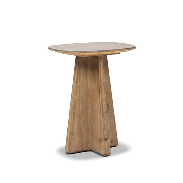 English Elm Clarence Reclaimed Pine Pedestal End Table Rustic Organic Accent for Living Room B2719P509075