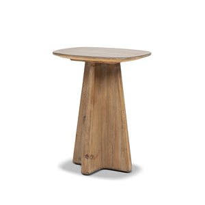 English Elm Clarence Reclaimed Pine Pedestal End Table Rustic Organic Accent for Living Room B2719P509075