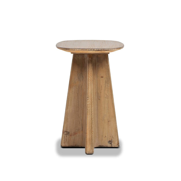 English Elm Clarence Reclaimed Pine Pedestal End Table Rustic Organic Accent for Living Room B2719P509075
