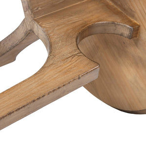 English Elm Carmel Round Reclaimed Pine Side Table Sculptural Open Base for Living or Bedroom B2719P509076