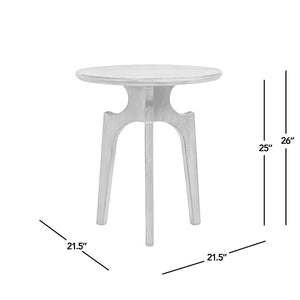 English Elm Carmel Round Reclaimed Pine Side Table Sculptural Open Base for Living or Bedroom B2719P509076