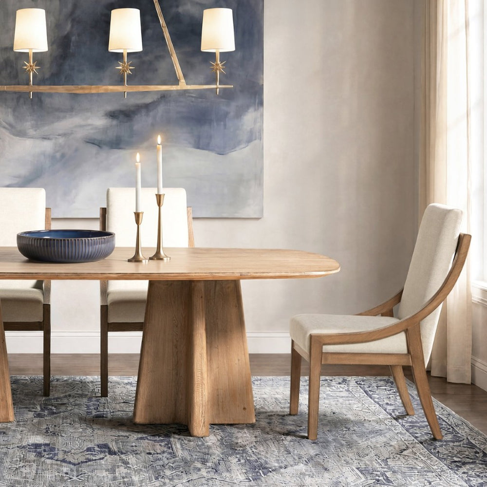 English Elm Lennox Reclaimed Pine High-back Arm Dining Chairs Chenille Upholstered Set of 2 B2719P509077