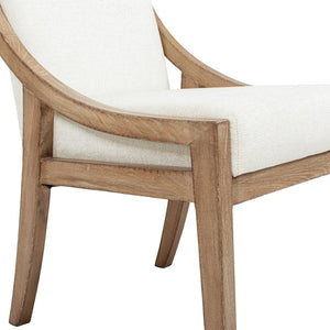 English Elm Lennox Reclaimed Pine High-back Arm Dining Chairs Chenille Upholstered Set of 2 B2719P509077