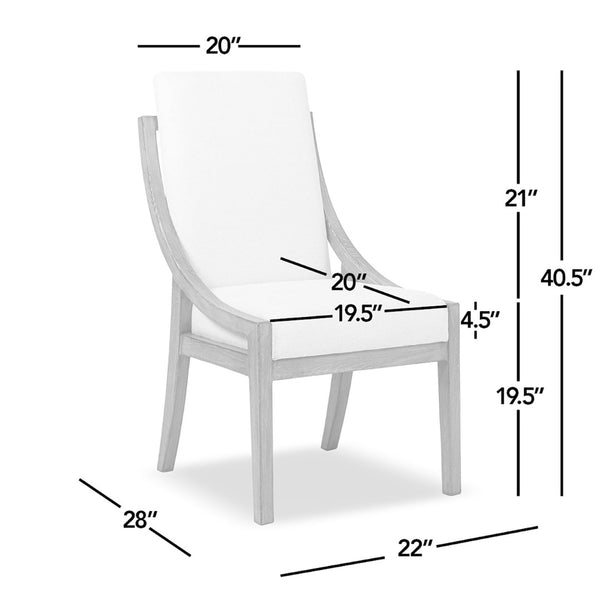 English Elm Lennox Reclaimed Pine High-back Arm Dining Chairs Chenille Upholstered Set of 2 B2719P509077
