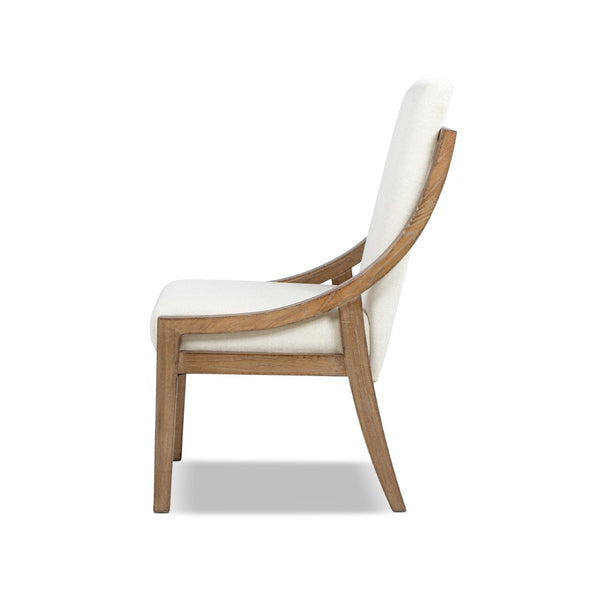 English Elm Lennox Reclaimed Pine High-back Arm Dining Chairs Chenille Upholstered Set of 2 B2719P509077