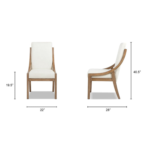 English Elm Lennox Reclaimed Pine High-back Arm Dining Chairs Chenille Upholstered Set of 2 B2719P509077